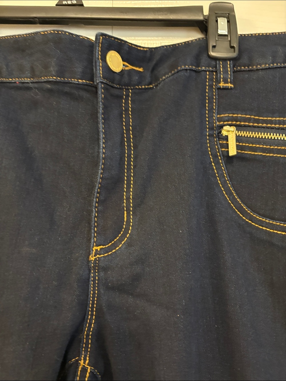 MICHAEL Michael Kors size 12 Dark Blue Women's Flare Jeans 592 - Picture 3 of 10